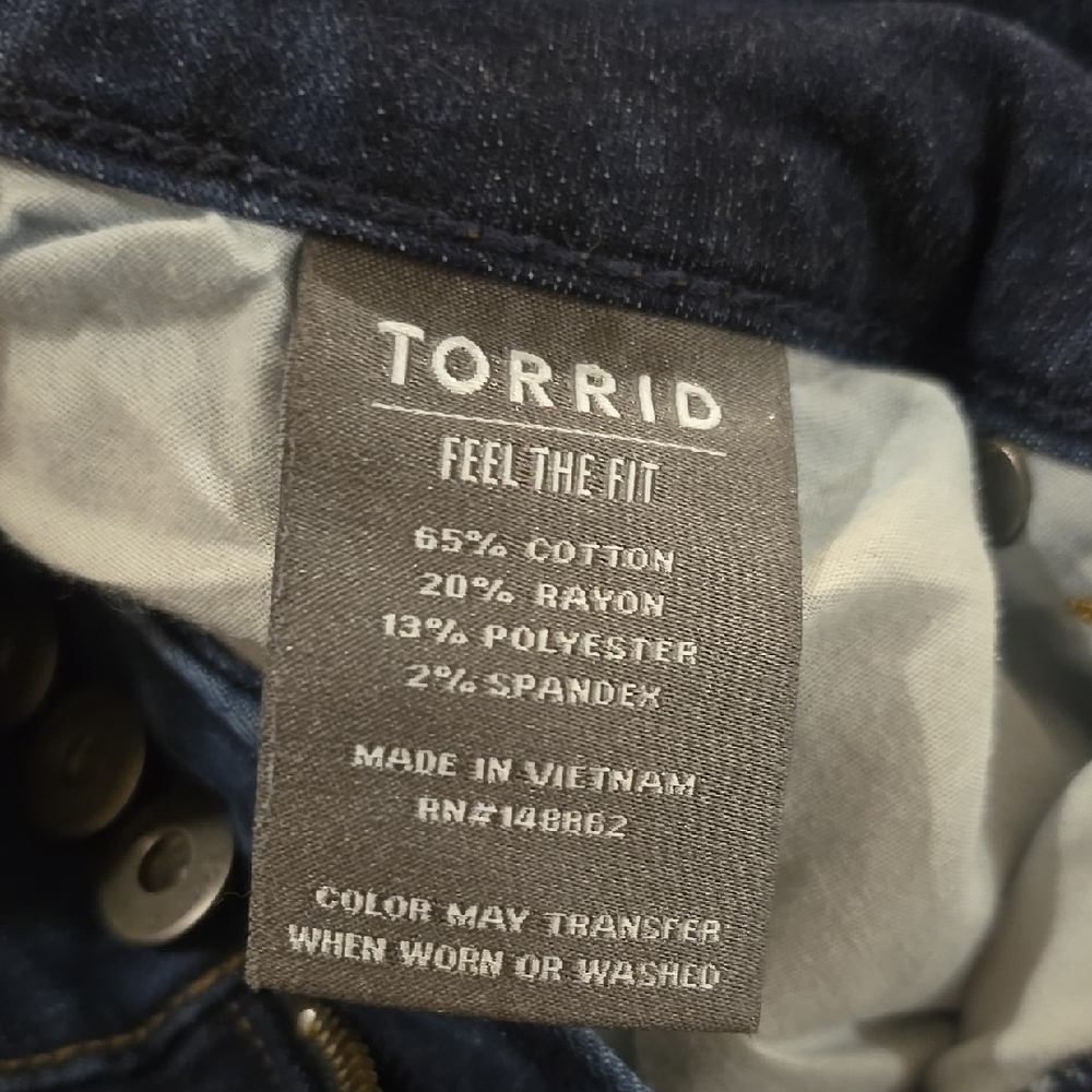 Torrid Dark Blue Distressed Ankle Jeans - Picture 7 of 8